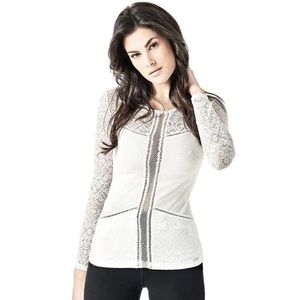 Guess Scuffy Loren Top Cream/Off White Size Small Never Worn New With Tags